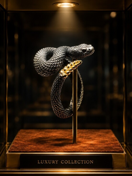 Anthropologie Other - Unisex Snake Wrap Ring in Black and Gold - Statement Jewelry